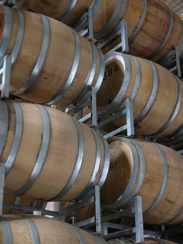 Barrels in warehouse racking