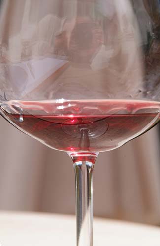 A glass of red wine